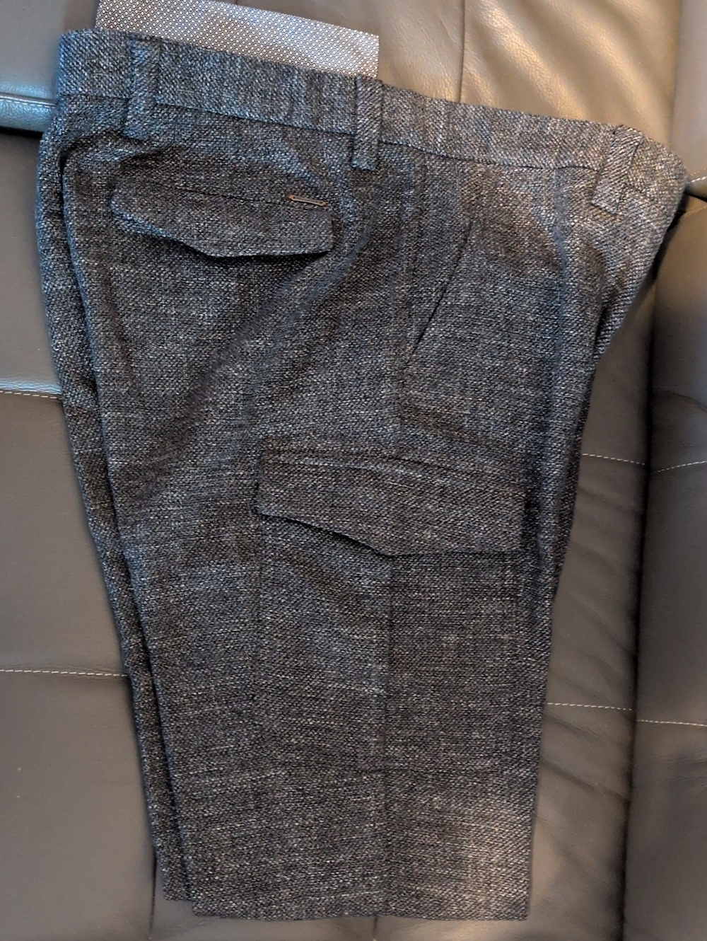 Massimo Dutti Men's Charcoal Gray Cargo Trousers